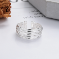 wholesale S925 Silver Korean Style Da Dong Men INS Minimalist Multi-Line Wrapped Niche Open Ring-0-1