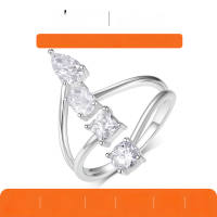 wholesale S925 silver multi-shape moissanite ring is a hot seller on Amazon, elegant and stylish-Gold 1.9 carats (with certificate) >8 US