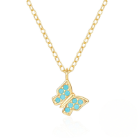 wholesale S925 Sterling Silver Turquoise Sunflower Necklace, Women's Korean Minimalist Stylish Adjustable Collarbone Chain-Gold-Style 2 925 Silver