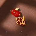 wholesale Sterling Silver Gold Plated Natural Red Agate Rabbit Charm Bracelet Necklace Strand DIY Handmade Jewelry Accessories-0-7