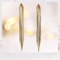 wholesale AU750 18K Gold Custom Tassel Earrings for Women, Fashion Multi-Layer Elegant Threader Long Drop Earrings-0-0