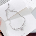 wholesale S925 Sterling Silver Crushed Ice Butterfly Bracelet for Women, Minimalist Luxury Design, Exquisite Gift for Best Friend-0-1
