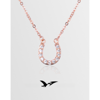 wholesale S925 Silver Ethereal and Elegant Necklace, Korean-style Minimalist Diamond Accent Pendant, Women's Fashion Choker for Wholesale-Rose gold necklace 925 silver