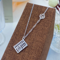 wholesale Silver S999 Maker's Abacus Necklace, Auspicious and Stylish Retro Vintage Minimalist Design High-End Collarbone Chain-0-5