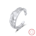 wholesale 925 Sterling Silver Three-Layer Interwoven Line Index Finger Ring for Women, Small and Unique Design, Minimalist Plain Band Pinky Ring-0-20