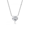 wholesale S925 silver plated with 18k gold, classicthree-claw heart-shaped 8mm moissanite passes diamond tester instantly, women's necklace-0-5