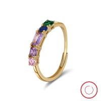 wholesale S925 Sterling Silver Cloud-Pull Jewelry Ring with Colored Zircon Adjustable Diamond Ring Factory Direct Wholesale-14K gold, approximately 1.68g Adjustable opening