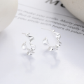 wholesale S925 Sterling Silver Irregular Wave Line Design Ear Studs, Personality Trend, Sweet and Cool Style, Design Sense Earrings for Women-0-0