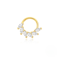 wholesale S925 Sterling Silver Classic Marquise Zircon Ear Cartilage Stud, Cross-border Hot-selling Versatile Ear Jewelry-Single gold #3