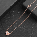 wholesale S925 Sterling Silver Cross-Border Korean Style Small Fragrant Wind Butterfly Pendant Fashion Fresh and Elegant Diamond-Inlaid Necklace Women's Collarbone Chain-0-1