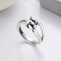 wholesale S925 Silver Retro Literary Art Surrounding Cross Irregular Niche Design Versatile Ring-0-0