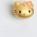 wholesale Metal material: Old gold Vietnamese sand gold KT cat cartoon bow tie KT cat pendant with large hole, lucky bead, DIY bracelet, leather cord accessory-0-8