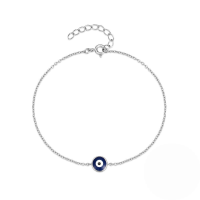 wholesale 925 Silver New Evil Eye Enamel Drip Daily Matching Bracelet For Women, Popular On Ins-Platinum 925 silver