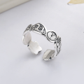 wholesale S925 Sterling Silver Trendy New Creative Crayon Shin-chan Cute All Characters Versatile Open Adjustable Ring-0-1