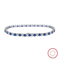 wholesale S925 Sterling Silver Cloud-Pull Jewelry Blue and White Zircon Tennis Bracelet Fashion Full Diamond Cross-Border Direct from Manufacturer-Electron 14K gold 3.0mm, length: 16.5cm, weight: 7.78g