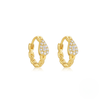 wholesale S925 Silver Square Zircon-encrusted Teardrop Chain Earrings With Opal, A Popular Lightweight Luxury European And American Style-Gold#2 925 Silver