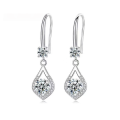 wholesale S925 Sterling Silver Moissanite Drop Earrings, High-End 1 Carat 2 Carat Zircon Ear Dangle Fashion Earring Wholesale-0-0