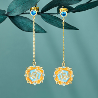 wholesale S925 Sterling Silver Rabbit Earrings with Tassels, Light Luxury Dangling Earrings for Women, Elegant and Unique High-End Sense, Chinese-style Qipao Ear Drops-925 Silver Earrings 925 Silver