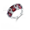 wholesale 925 silver jewelry with a niche design aesthetic, featuring a natural colored gemstone, vintage European-style topaz ring-0-6