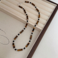 wholesale S925 Sterling Silver Natural Tiger's Eye Maillard Necklace for Women, Korean High-End and Unique New Collarbone Chain-0-3
