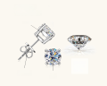 wholesale Metal Classic Four-Prong Moissanite Stud Earrings for Women, Small Batch Design, OEM Customization from Samples, Images, or Models, ODM Processing-0-7