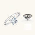 wholesale Square sterling silver fashion minimalist simulated moissanite ring, trendy small square cubic zirconia jewelry for women wholesale-0-6