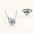 wholesale S925 Sterling Silver Cross-Border Live Streaming Ins Style Large Water Drop Moissanite Necklace, Petite and Chic Fashion Pendant Collarbone Chain-0-8