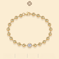 wholesale 925 silver gold-plated chain bracelet with moissanite, ready to ship, cross-border, European and American ins style, lightweight luxury niche design-0-0