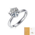 wholesale S925 Silver Genuine D Color Moissanite Ring, 1 Carat, Engagement Wedding Proposal Couple Women's Ring, Colorfast-0-8