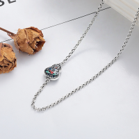 wholesale S925 Silver Retro Antique Gourd Resin Lotus Vintage Luxury Versatile Hollow-Out Design Pearl Chain-YL580M/approx. 6.9g 925 silver