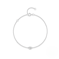 wholesale S925 Sterling Silver Ultra-sparkling Moissanite Classic Single Stone Light Luxury Premium Korean-style Minimalist Versatile Elegant Women's Bracelet-Platinum 925 silver