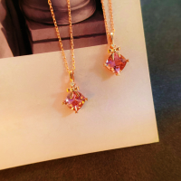 wholesale Rose gold-plated S925 sterling silver little bow red deer pendant gift fashionable necklace versatile for daily wear-BX0324-Rose Gold 925 Silver