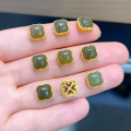 wholesale S925 Gold-Plated Silver Hetian Jade Bead Spacer Beads DIY Bracelet Accessories Jade Gourd Spacer Beads Stringing Accessories-0-12