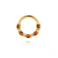 wholesale S925 Sterling Silver Marquise Pendant With Zircon, Natural Stone, Flat Head Threaded Ear Bone Clip, Hoop, Popular Nose Ring-Single gold #8