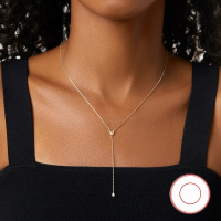 wholesale 925 Sterling Silver Zircon Butterfly Chain Tassel Necklace Sweet and Cute Niche Design Sense Collarbone Chain-Gold 925 silver