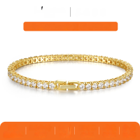 wholesale S925 Sterling Silver Single Row Moissanite Tennis Bracelet for Women, Minimalist and Versatile, Amazon Best-Seller, Cross-Border Hot Product, Ready to Ship-3mm Moissanite (with certificate)  17.5cm