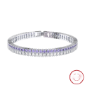 wholesale 925 Sterling Silver Double Row Colorful Zircon Tennis Bracelet, Molded Zircon Bracelet, Cross-Border Hit-0-2