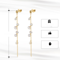 wholesale S925 Sterling Silver Baroque Pearl Earrings, Fashionable and Elegant Ear Threads, Direct from Manufacturer-0-1