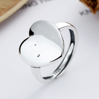 wholesale S925 Sterling Silver Yoslava Fearless Heart Ring Ins Retro Fashion Women's Hand Accessories-YJ252/approx. 3.1g Adjustable opening