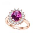 wholesale S925 Sterling Silver Fashionable Luxury Designer Pink Sapphire Ring, Exquisite Craftsmanship Rose Gold Set Gemstone Ring-0-0