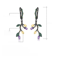 wholesale S925 Silver Vintage Natural Style Designer Jewelry Earrings Live Broadcast Supply with Genuine Colored Gemstone Ear Drops-Natural smoky quartz earrings