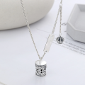 wholesale S925 Sterling Silver Floral Print Nepal Enamel Openable Crown Pendant Necklace, Trendy Internet Celebrity Style-0-1