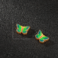 wholesale Gold-plated 925 Silver Enamel Butterfly Pendant for DIY Bracelet Necklace Accessory Hand Weaving Materials-0-25