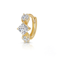 wholesale S925 Sterling Silver Cartilage Piercing Zircon Ear Cuff, An Ins Punk Style Ear Bone Clip-Single gold #9>925 silver