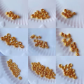 wholesale 925 Sterling Silver Gold-Plated Small Spacer Beads DIY Bracelet Necklace Accessories Handmade Knotted Jewelry Large Hole Spacer Disc Gold Beads-0-0