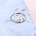 wholesale S925 Silver Plated 14k Gold Japanese INS Style Natural White Crystal Pearl Ring-0-2
