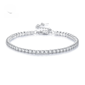 wholesale High-carbon metal jewelry new full diamond bracelet NIS simulated diamond 3mm pave chain-0-0