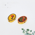 wholesale S925 Gold Plated Enamel Oil-Drop Ruyi Lotus Koi Fortuna Pouch Accessory Bracelet Necklace String Decor DIY Semi-Finished Product-0-1