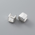 wholesale S925 Sterling Silver Textured Retro Square Ear Clasps with Heavy Workmanship, Fashionable Minimalist Style Earrings M04128-0-4