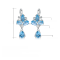 wholesale S925 Silver Natural Topaz Personality Jewelry Set with Gemstone Ring Necklace Earrings Three-Piece Suite-0-6